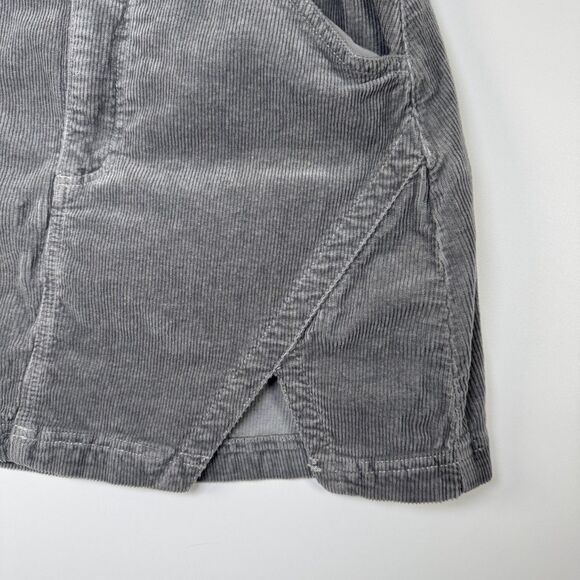 Pilcro Anthropologie Corduroy Mini Skirt Size 4 Gray Cotton Modal Blend Fall - Picture 2 of 13
